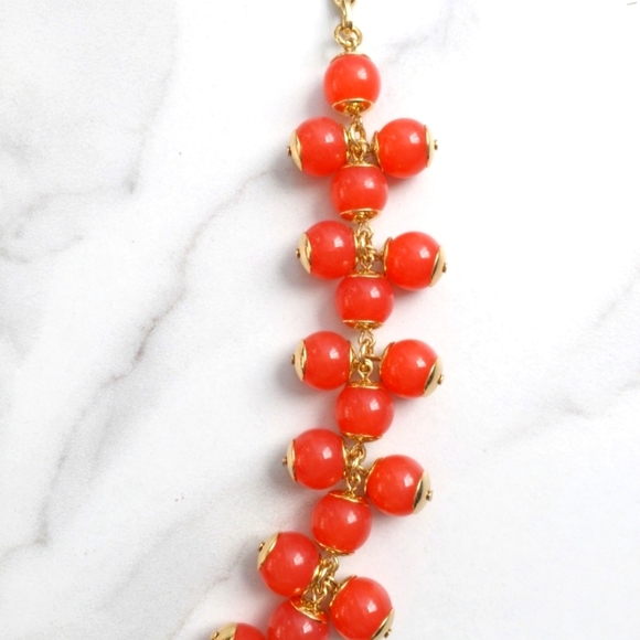 J. Crew Coral Cluster Goldtone Necklace - Picture 3 of 5